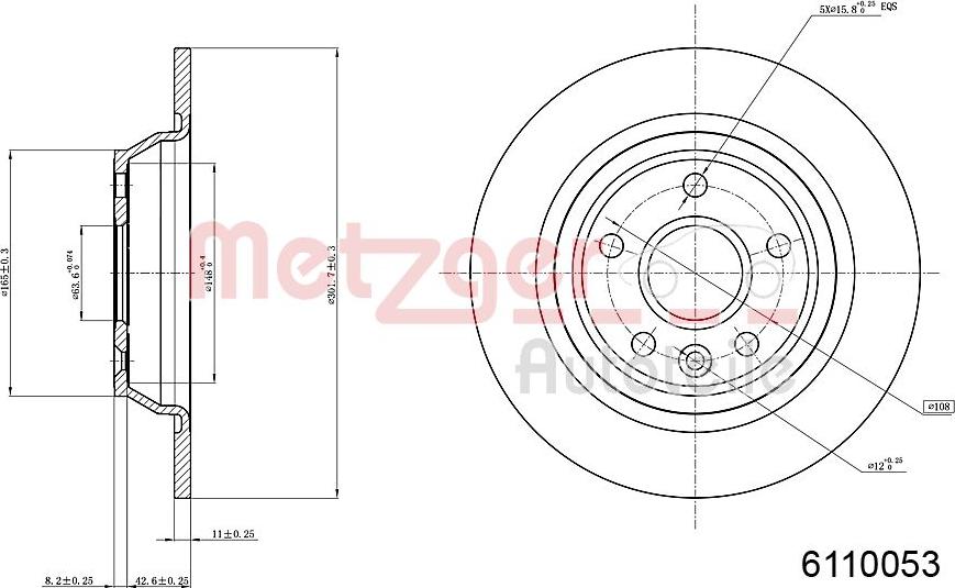 Metzger 6110053 - Disque de frein cwaw.fr