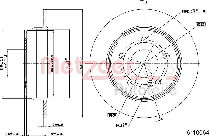 Metzger 6110064 - Disque de frein cwaw.fr