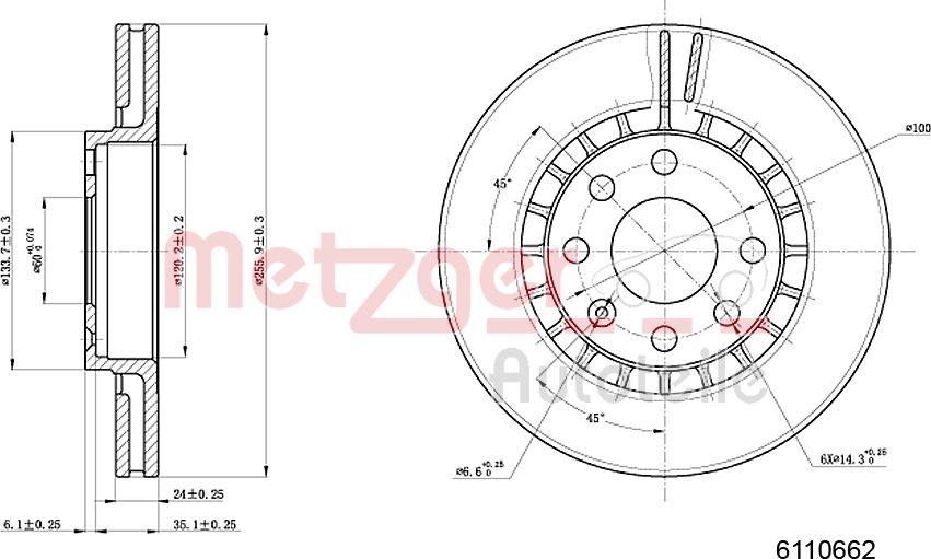 Metzger 6110062 - Disque de frein cwaw.fr