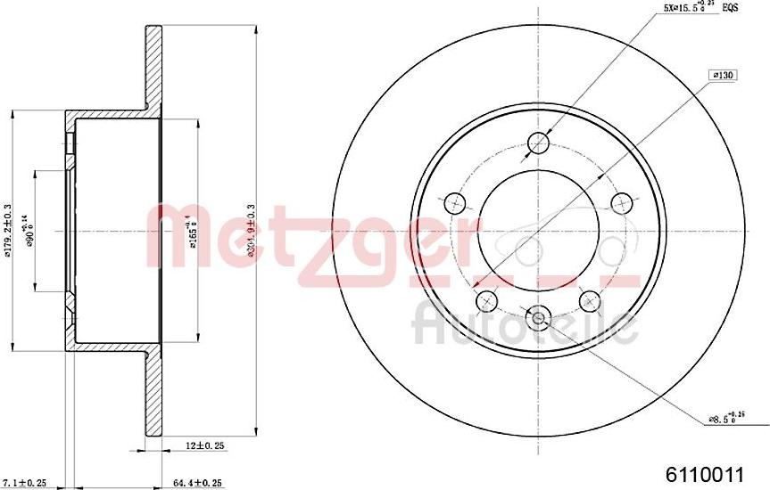 Metzger 6110011 - Disque de frein cwaw.fr