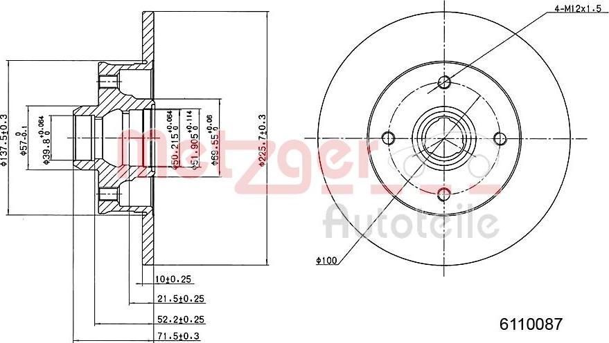 Metzger 6110087 - Disque de frein cwaw.fr