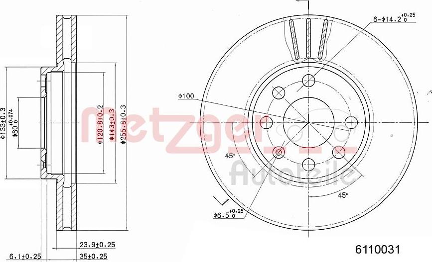 Metzger 6110031 - Disque de frein cwaw.fr