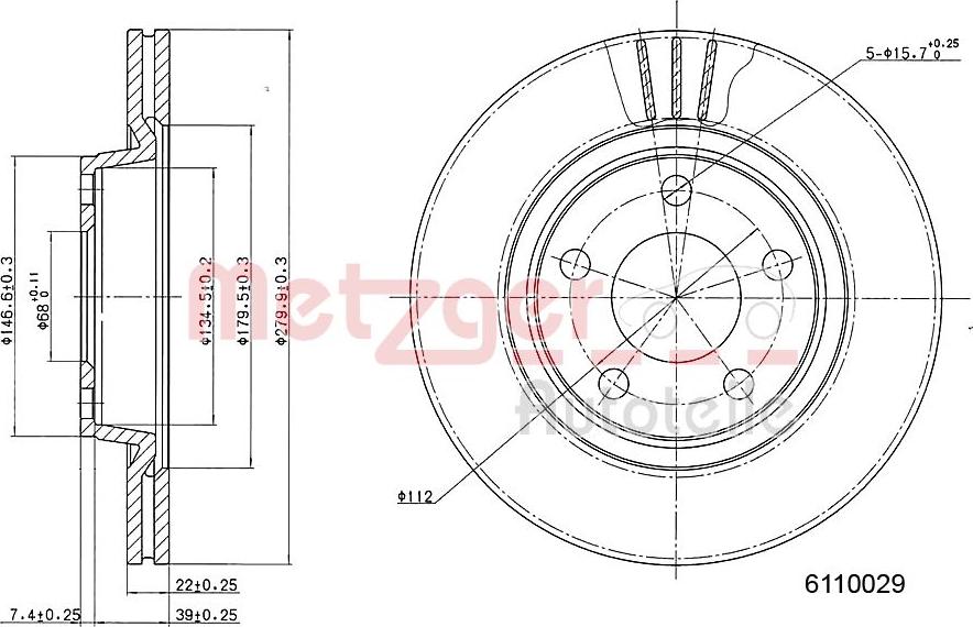 Metzger 6110029 - Disque de frein cwaw.fr