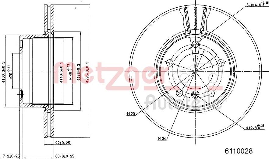 Metzger 6110028 - Disque de frein cwaw.fr