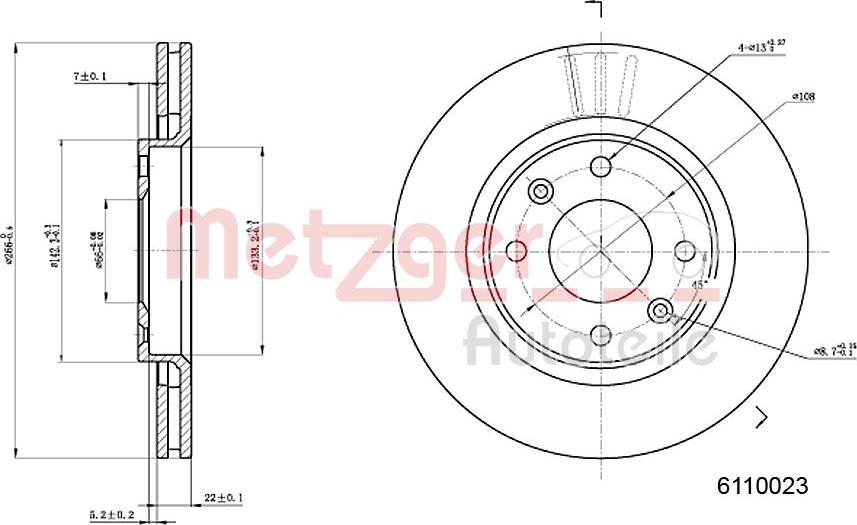 Metzger 6110023 - Disque de frein cwaw.fr