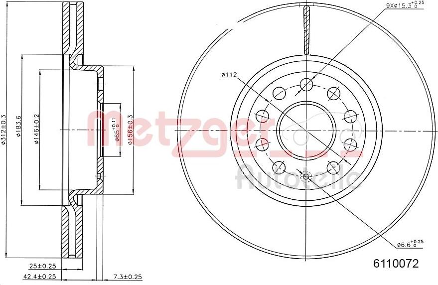 Metzger 6110072 - Disque de frein cwaw.fr