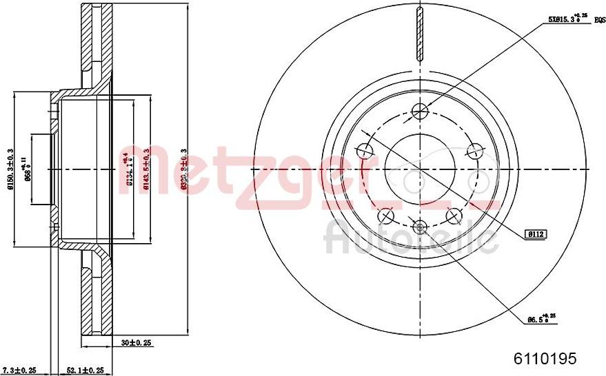 Metzger 6110195 - Disque de frein cwaw.fr