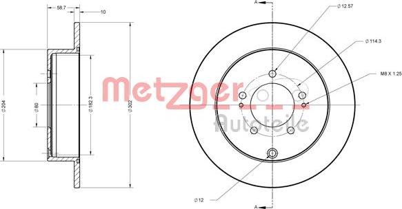 Metzger 6110197 - Disque de frein cwaw.fr