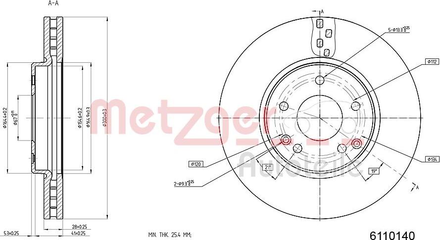 Metzger 6110140 - Disque de frein cwaw.fr