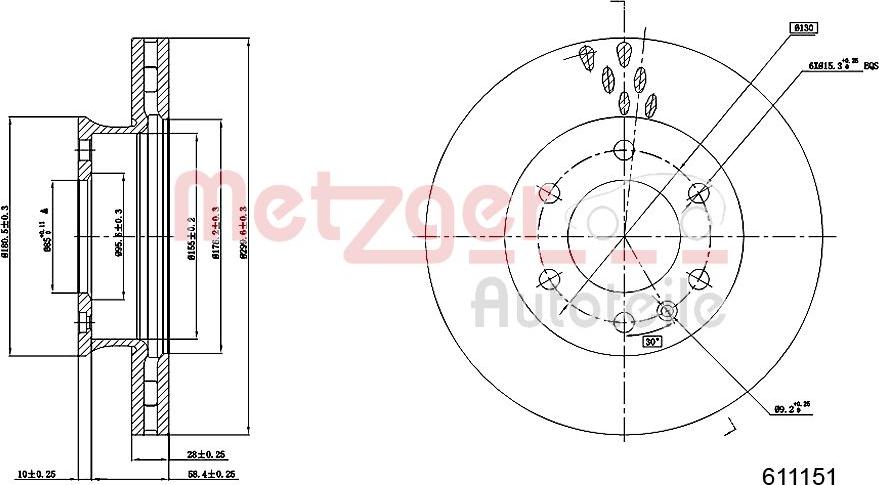 Metzger 6110151 - Disque de frein cwaw.fr