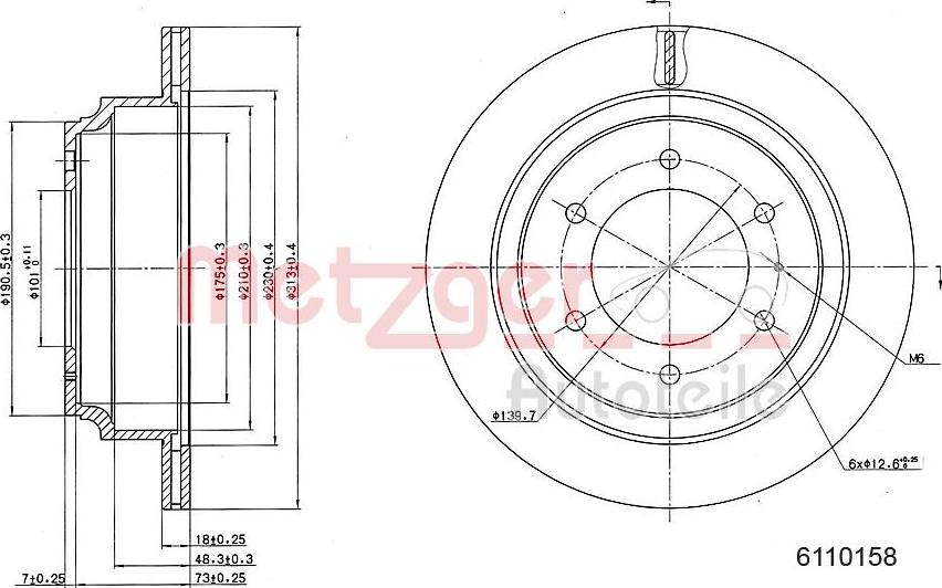 Metzger 6110158 - Disque de frein cwaw.fr