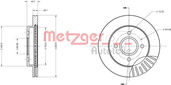 Metzger 6110157 - Disque de frein cwaw.fr