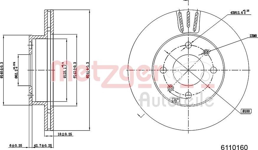 Metzger 6110160 - Disque de frein cwaw.fr