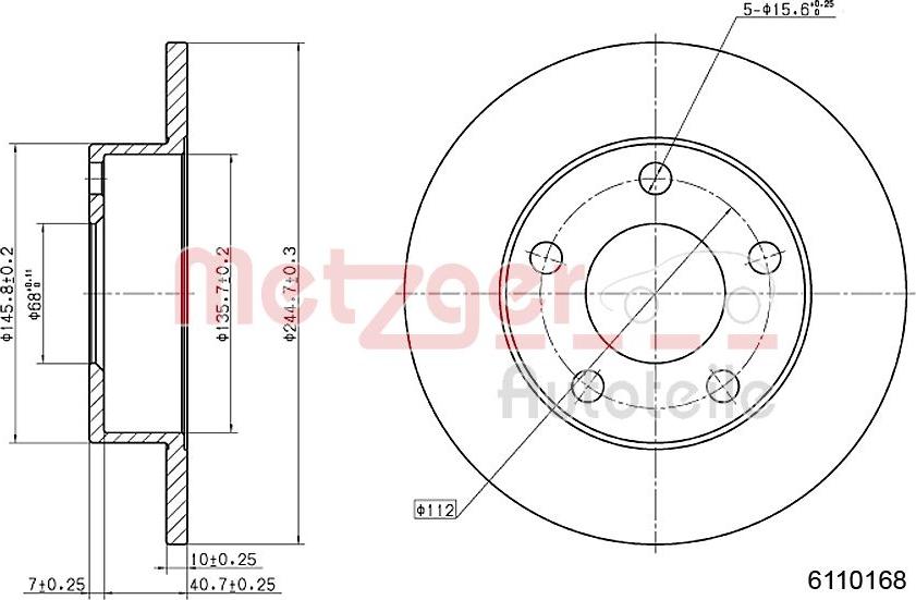 Metzger 6110168 - Disque de frein cwaw.fr