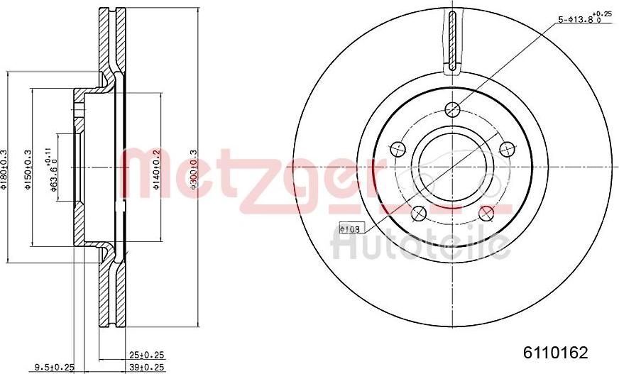 Metzger 6110162 - Disque de frein cwaw.fr