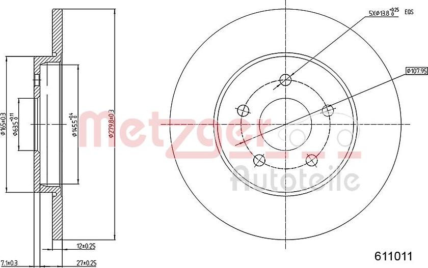 Metzger 6110101 - Disque de frein cwaw.fr