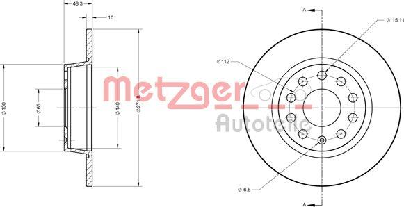 Metzger 6110108 - Disque de frein cwaw.fr