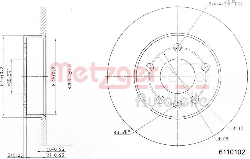 Metzger 6110102 - Disque de frein cwaw.fr