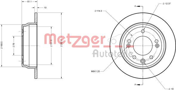 Metzger 6110107 - Disque de frein cwaw.fr