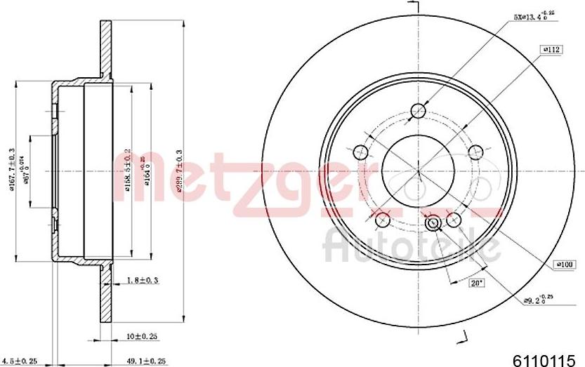 Metzger 6110115 - Disque de frein cwaw.fr