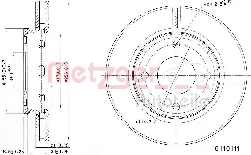 Metzger 6110111 - Disque de frein cwaw.fr