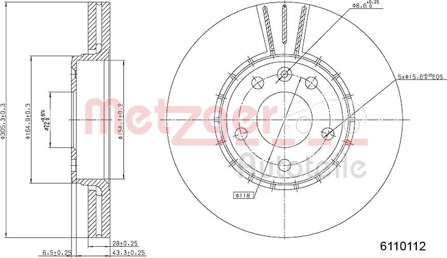 Metzger 6110112 - Disque de frein cwaw.fr