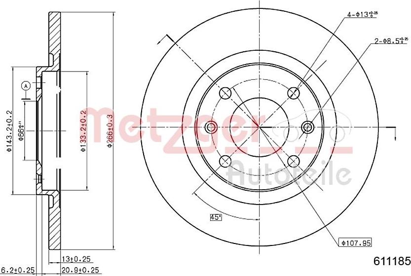 Metzger 6110185 - Disque de frein cwaw.fr