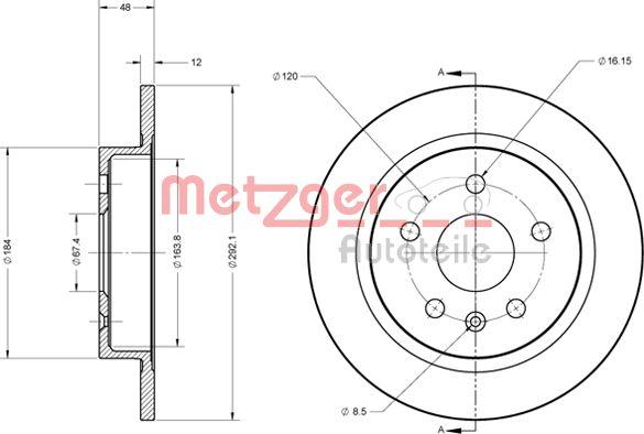 Metzger 6110188 - Disque de frein cwaw.fr