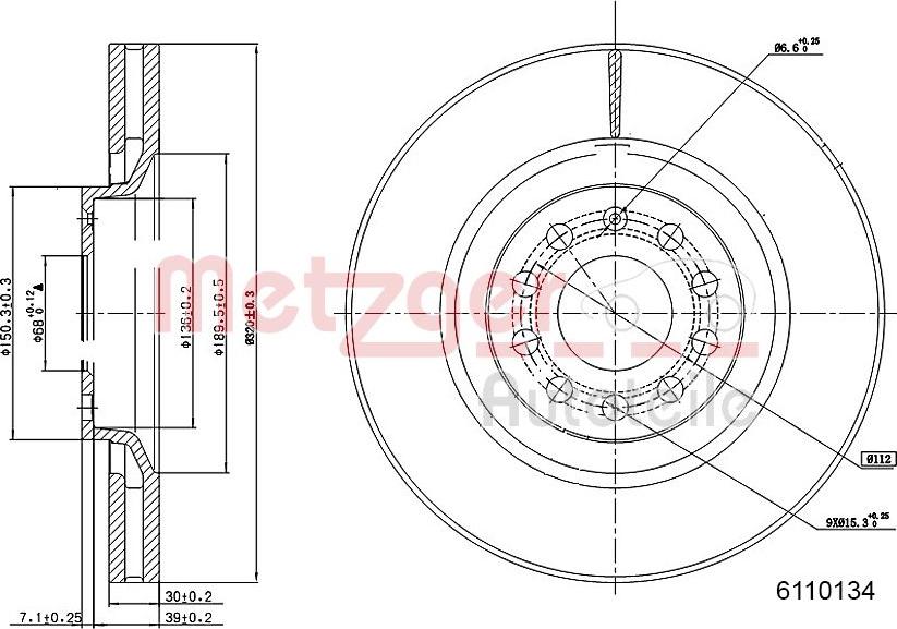 Metzger 6110134 - Disque de frein cwaw.fr