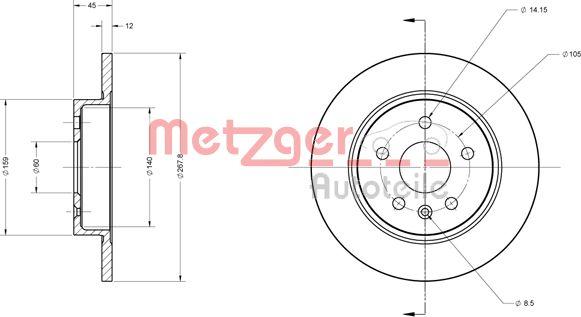 Metzger 6110130 - Disque de frein cwaw.fr