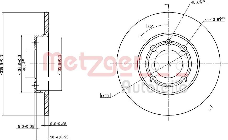 Metzger 6110137 - Disque de frein cwaw.fr