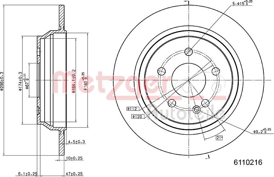 Metzger 6110126 - Disque de frein cwaw.fr