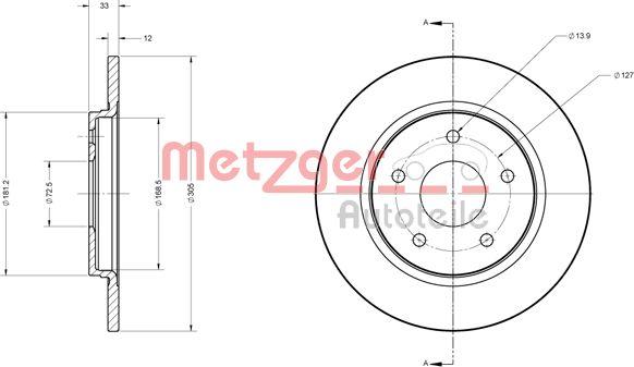 Metzger 6110120 - Disque de frein cwaw.fr