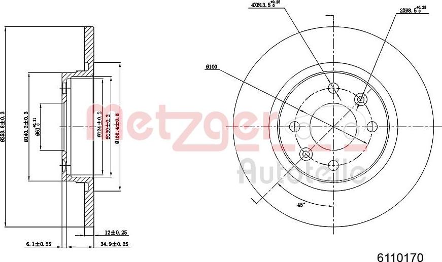 Metzger 6110170 - Disque de frein cwaw.fr