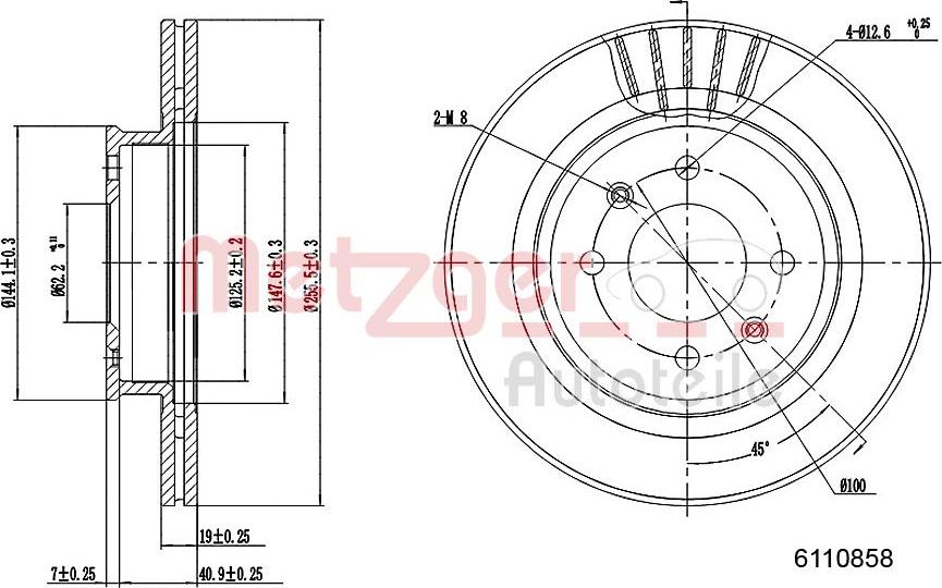 Metzger 6110858 - Disque de frein cwaw.fr