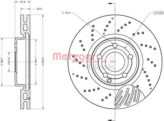 Metzger 6110867 - Disque de frein cwaw.fr