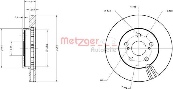 Metzger 6110819 - Disque de frein cwaw.fr