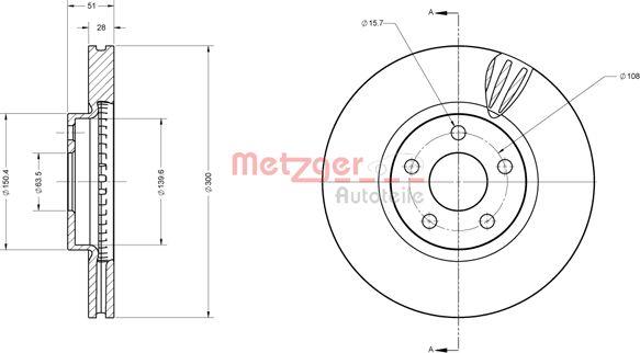 Metzger 6110814 - Disque de frein cwaw.fr