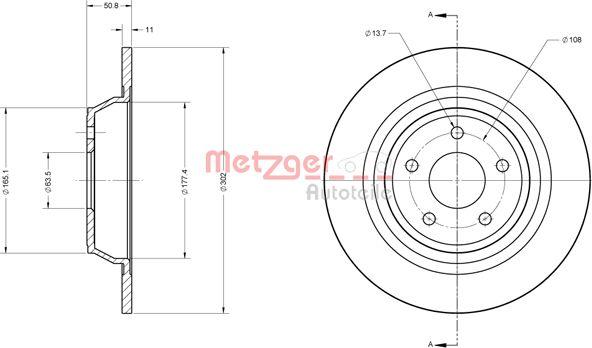 Metzger 6110813 - Disque de frein cwaw.fr