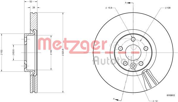 Metzger 6110812 - Disque de frein cwaw.fr