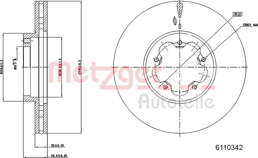 Metzger 6110342 - Disque de frein cwaw.fr