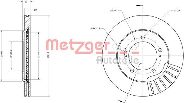 Metzger 6110347 - Disque de frein cwaw.fr