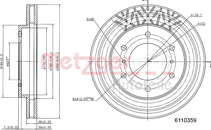 Metzger 6110359 - Disque de frein cwaw.fr