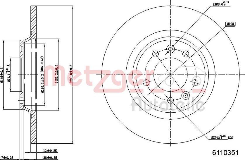 Metzger 6110351 - Disque de frein cwaw.fr