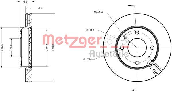 Metzger 6110358 - Disque de frein cwaw.fr