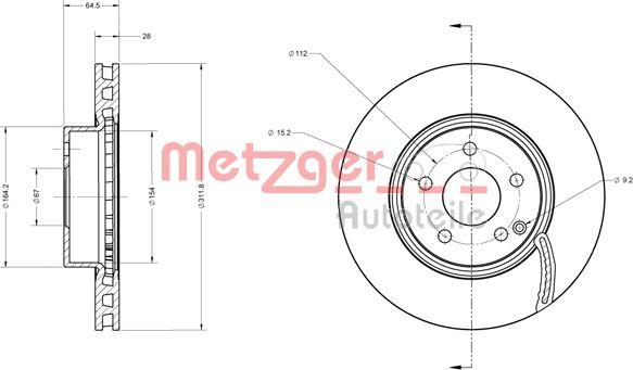 Metzger 6110304 - Disque de frein cwaw.fr