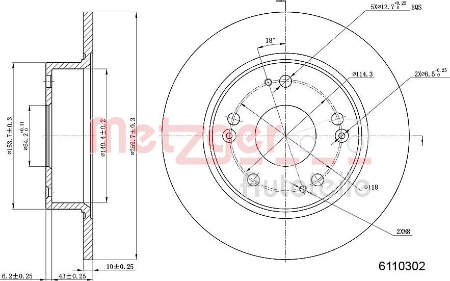 Metzger 6110302 - Disque de frein cwaw.fr