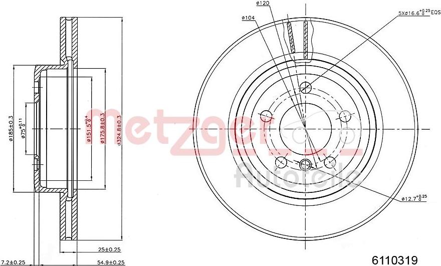 Metzger 6110319 - Disque de frein cwaw.fr