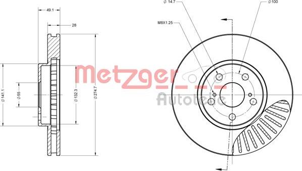 Metzger 6110315 - Disque de frein cwaw.fr