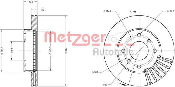 Metzger 6110312 - Disque de frein cwaw.fr